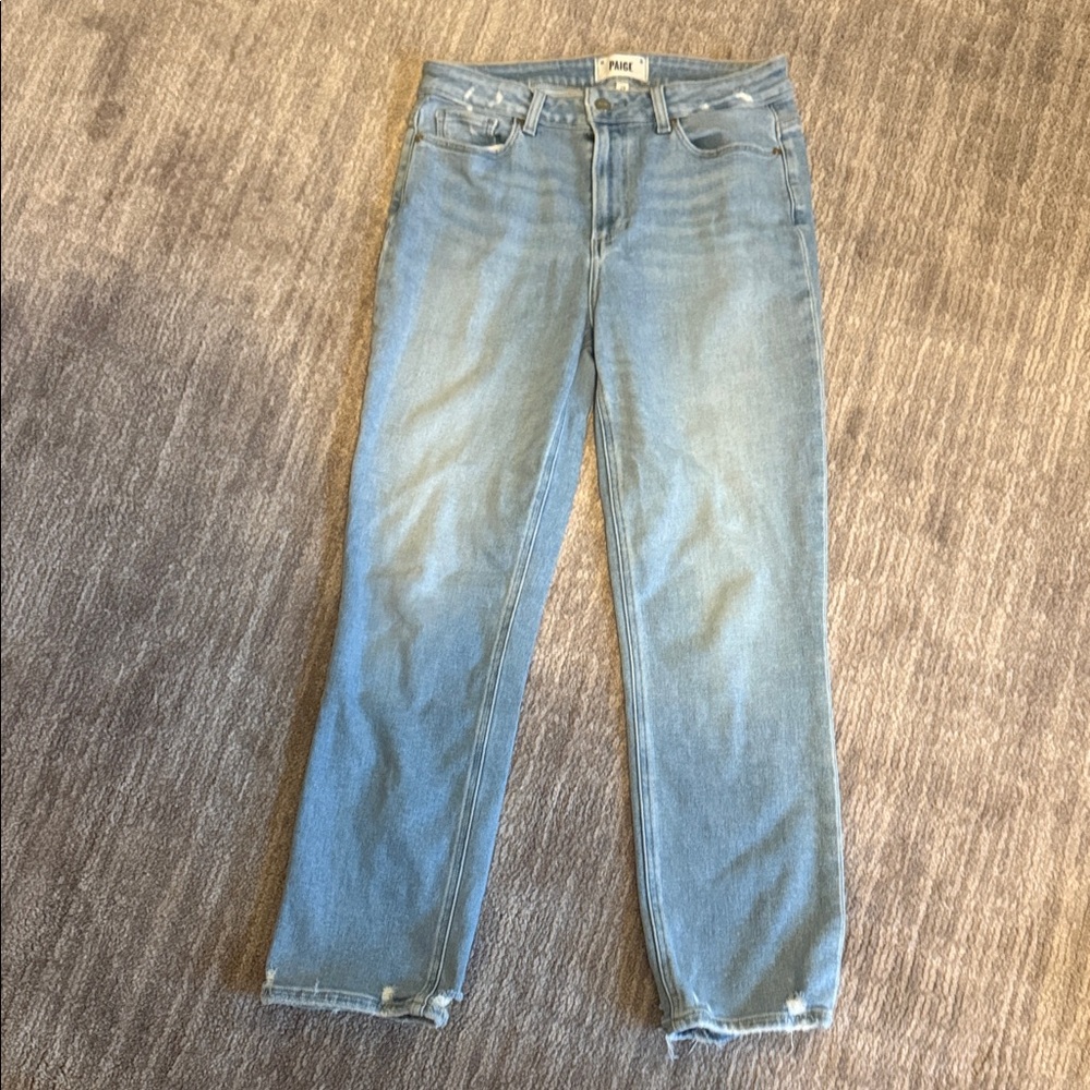 PAIGE Light Wash Straight Leg Jeans